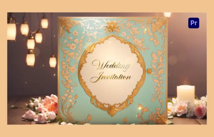 Exquisite 3D Golden Wedding Invitation Slideshow